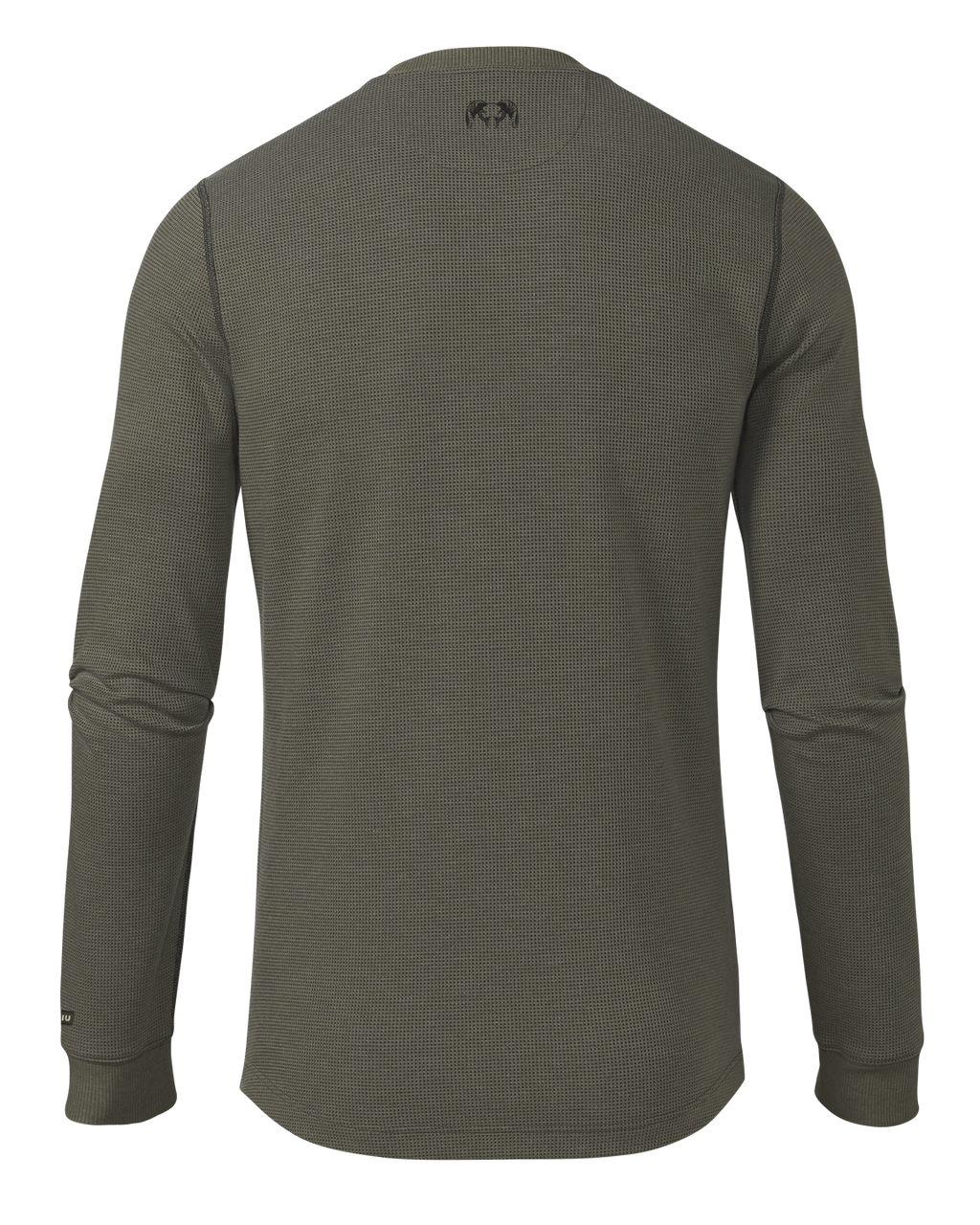 Back of Canyon Waffle Henley in Ash Heather Brown