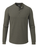 Front of Canyon Waffle Henley in Ash Heather Brown