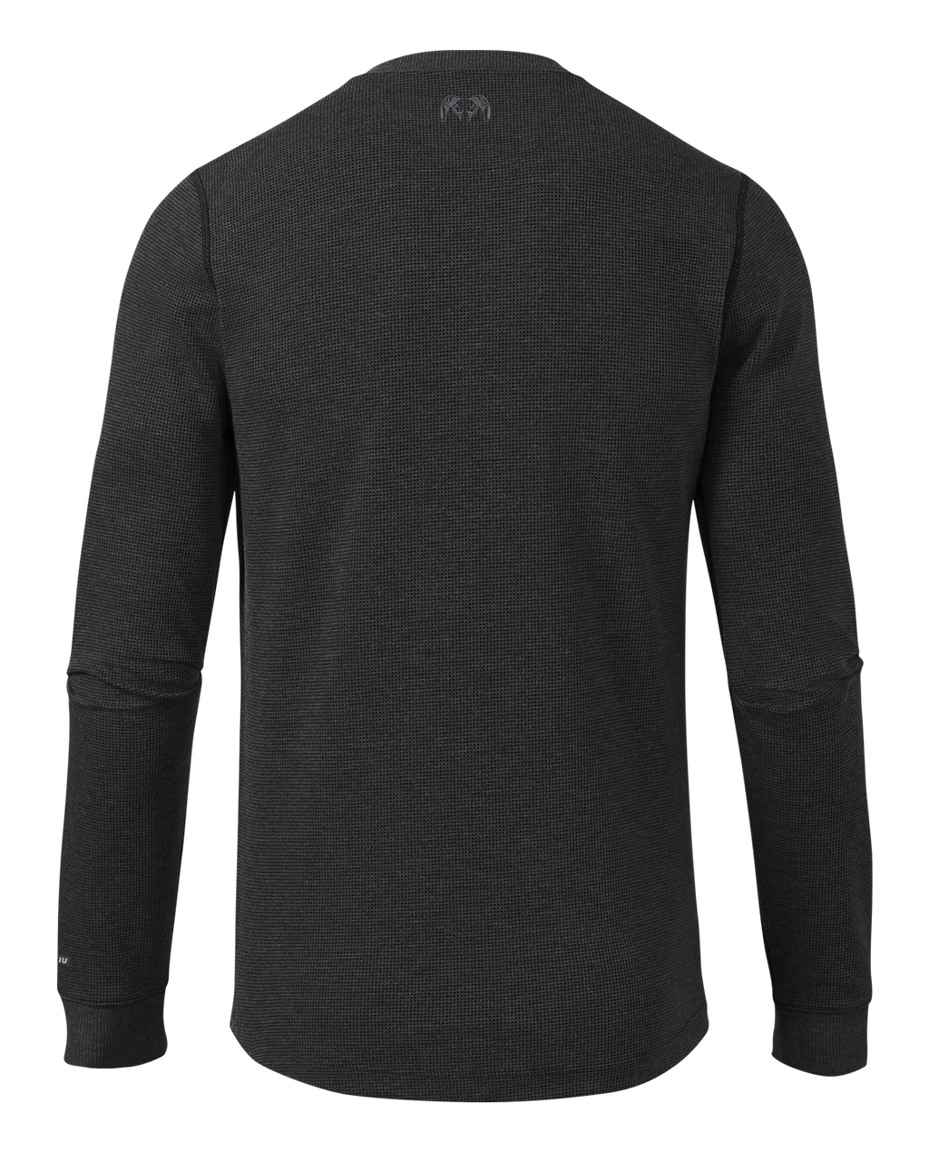 Back of Canyon Waffle Henley in Black Heather