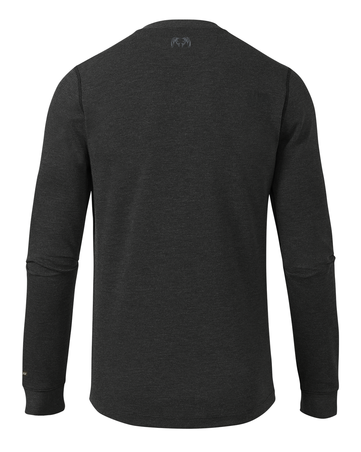 Back of Canyon Waffle Henley in Black Heather