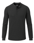 Front of Canyon Waffle Henley in Black Heather