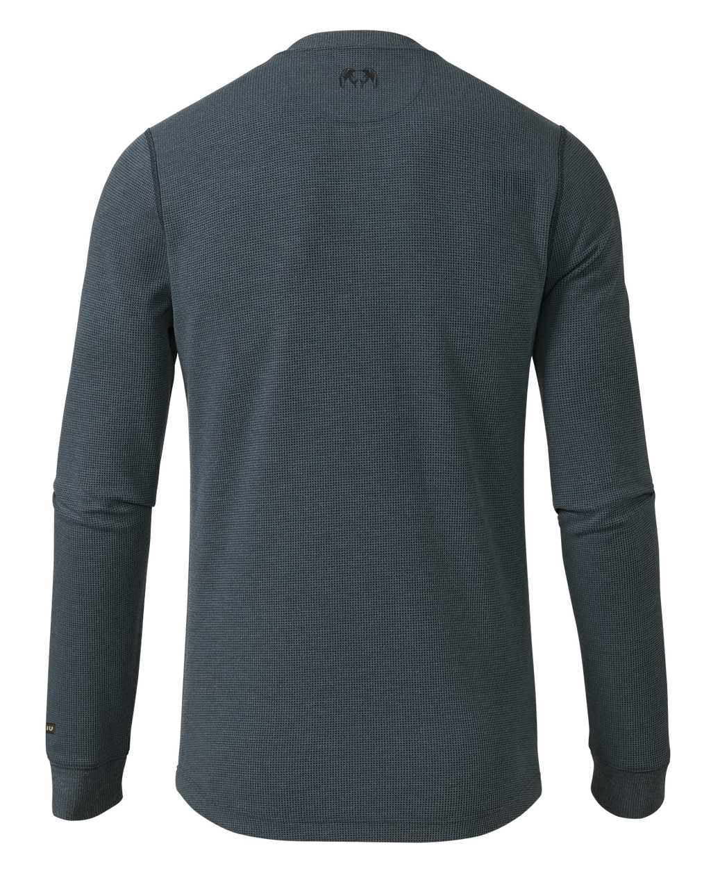 Back of Canyon Waffle Henley Steel Blue Heather