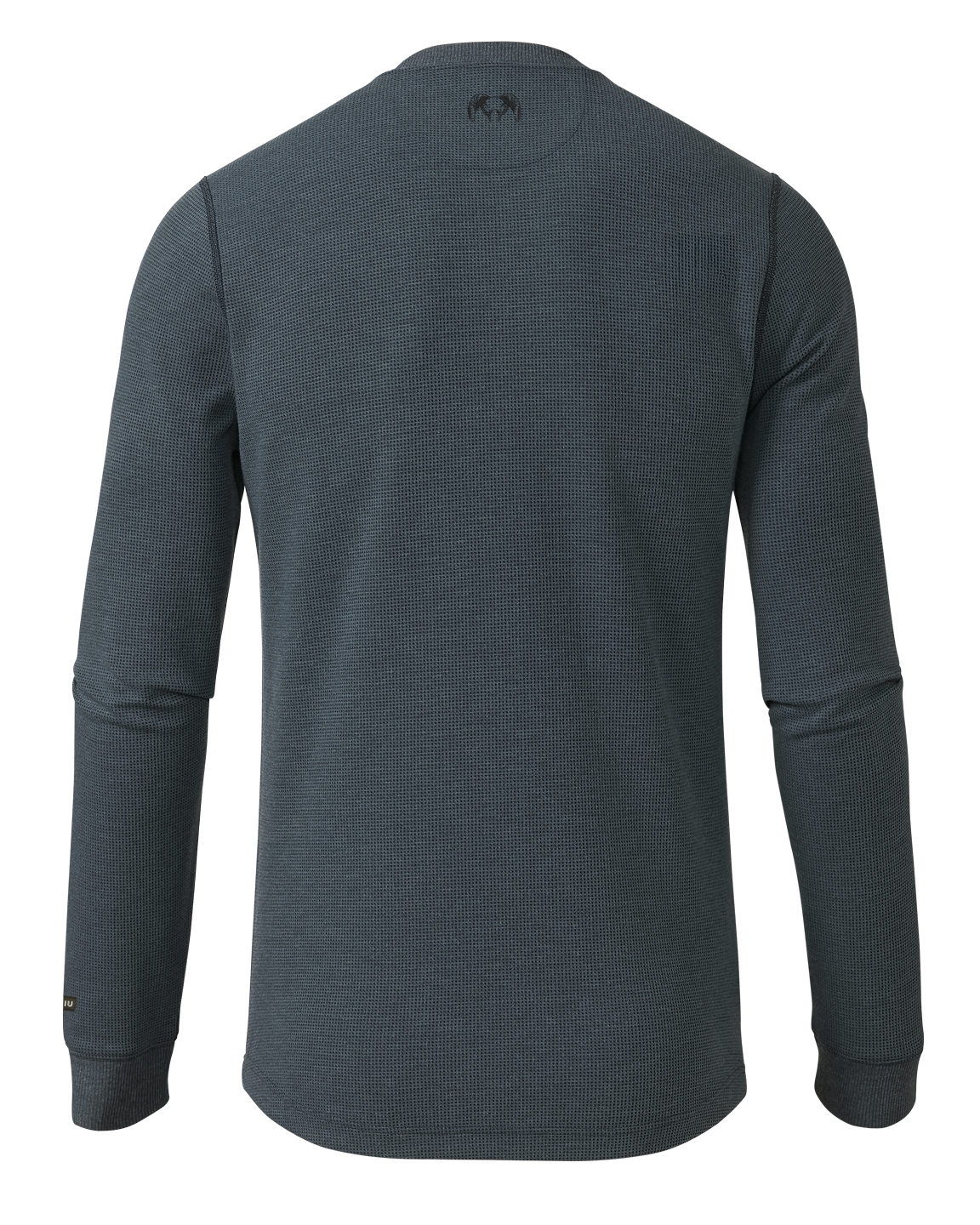 Back of Canyon Waffle Henley Steel Blue Heather