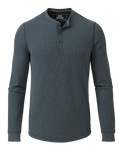 Front of Canyon Waffle Henley Steel Blue Heather