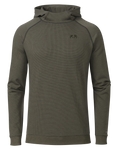 Front of Canyon Waffle Hoodie in Ash Brown Heather