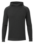 Front of Canyon Waffle Hoodie in Black Heather