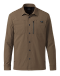 Front of Motive Flannel Lined Shirt Jacket in Major Brown