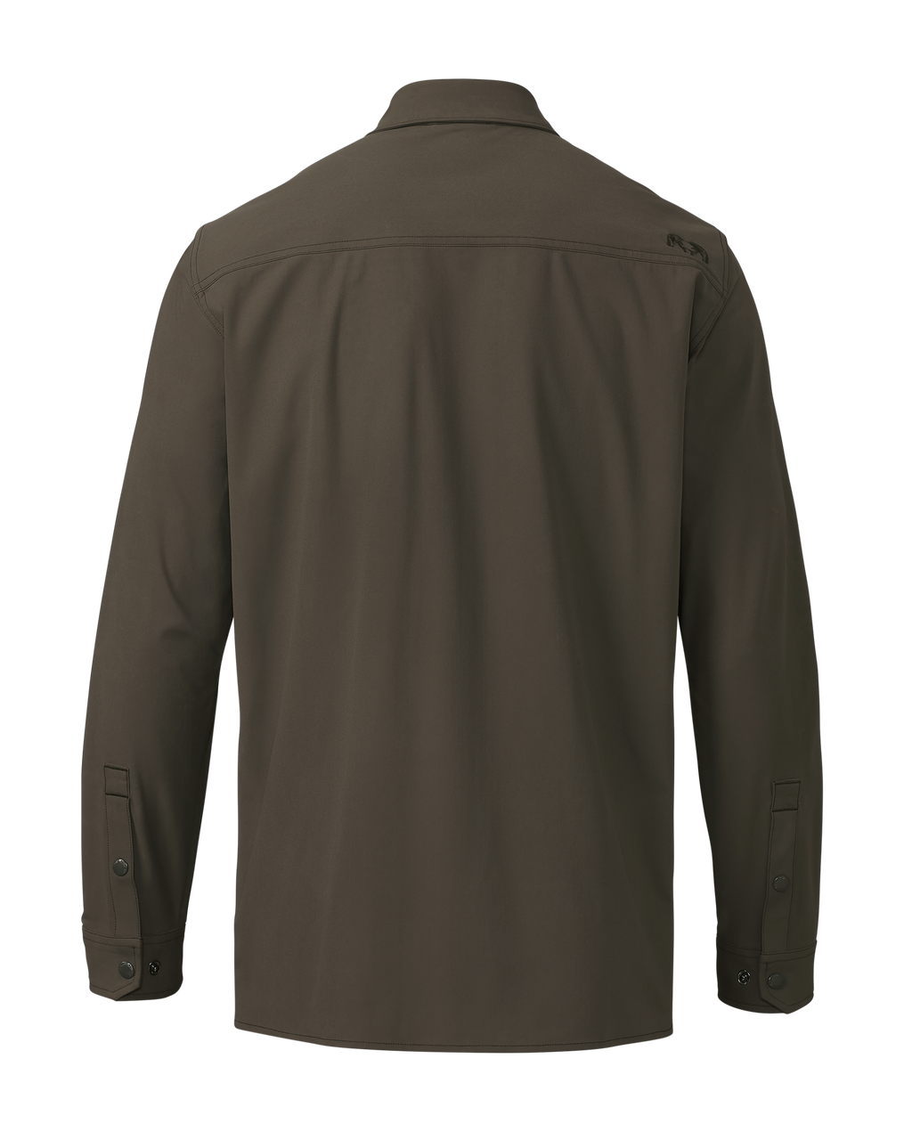 Back of Tour Shirt Jacket in Rodeo Brown