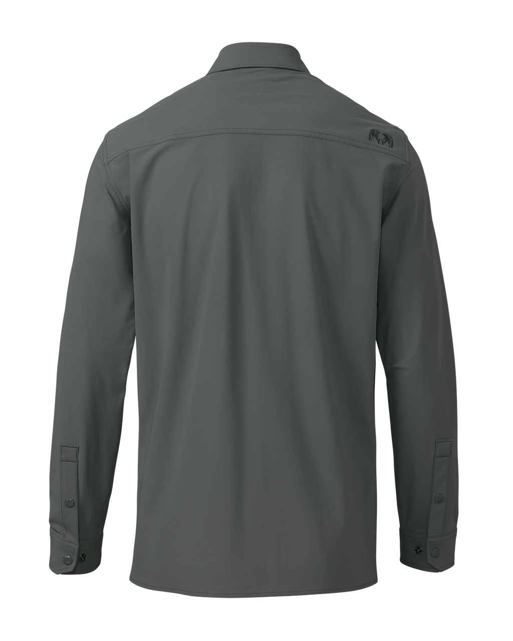 Back of Tour Shirt Jacket in Castle Rock Grey