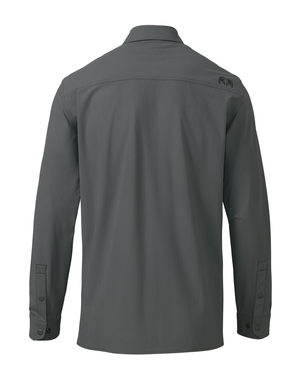 Back of Tour Shirt Jacket in Castle Rock Grey