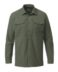 Front of Tour Shirt Jacket in Dark Sage Green