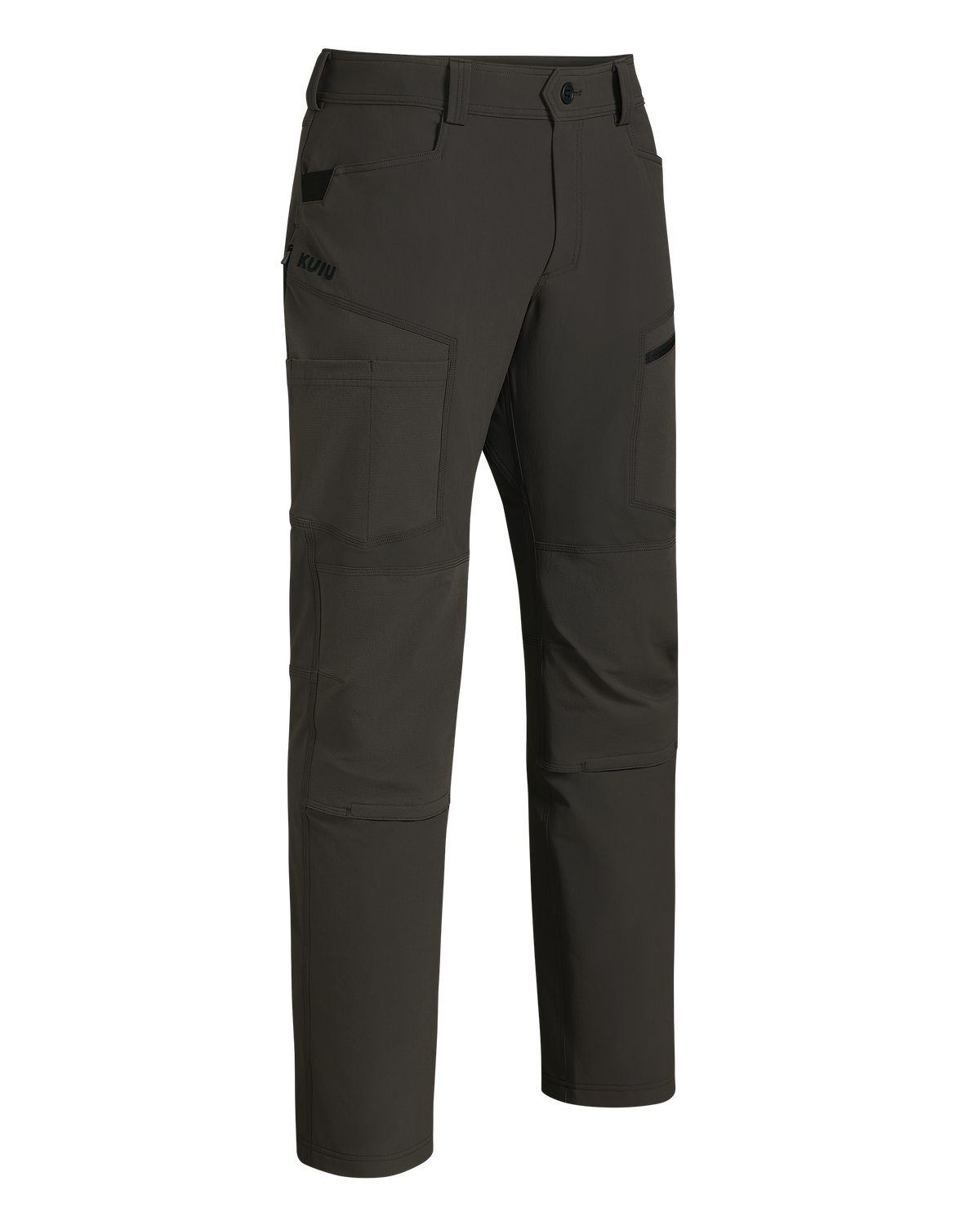 Front of Groundwork Stretch Woven Pant without knee pads in Asphalt Grey