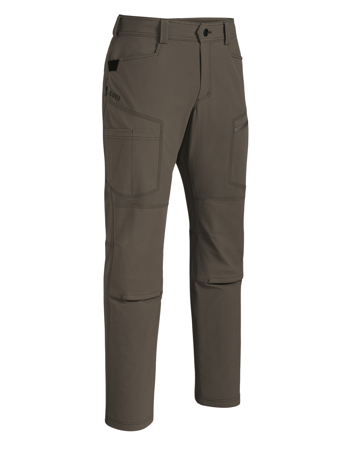 Front of Groundwork Stretch Woven Pant without knee pads in Rodeo Brown