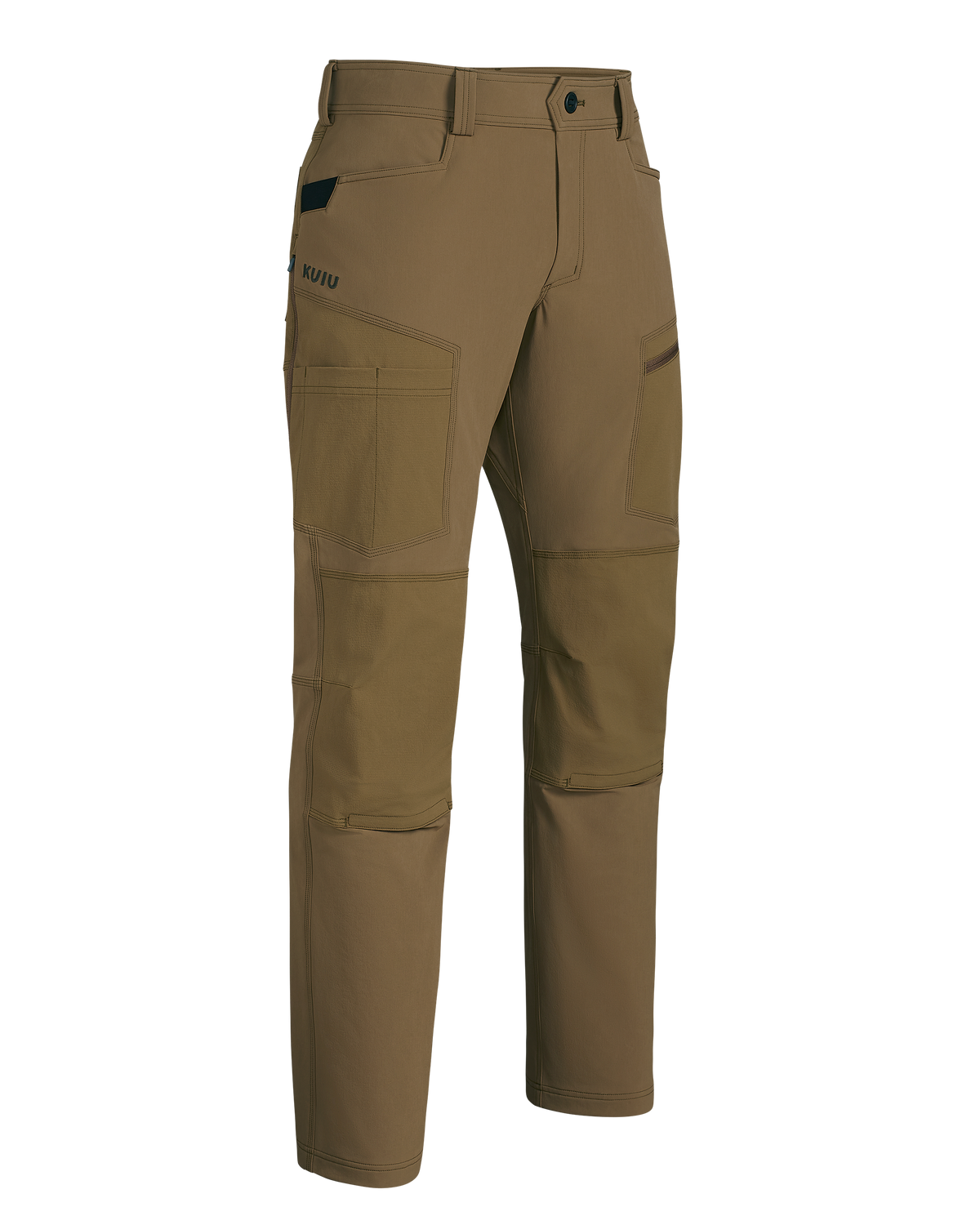 Front of Groundwork Stretch Woven Pant without knee pads in Tobacco Brown