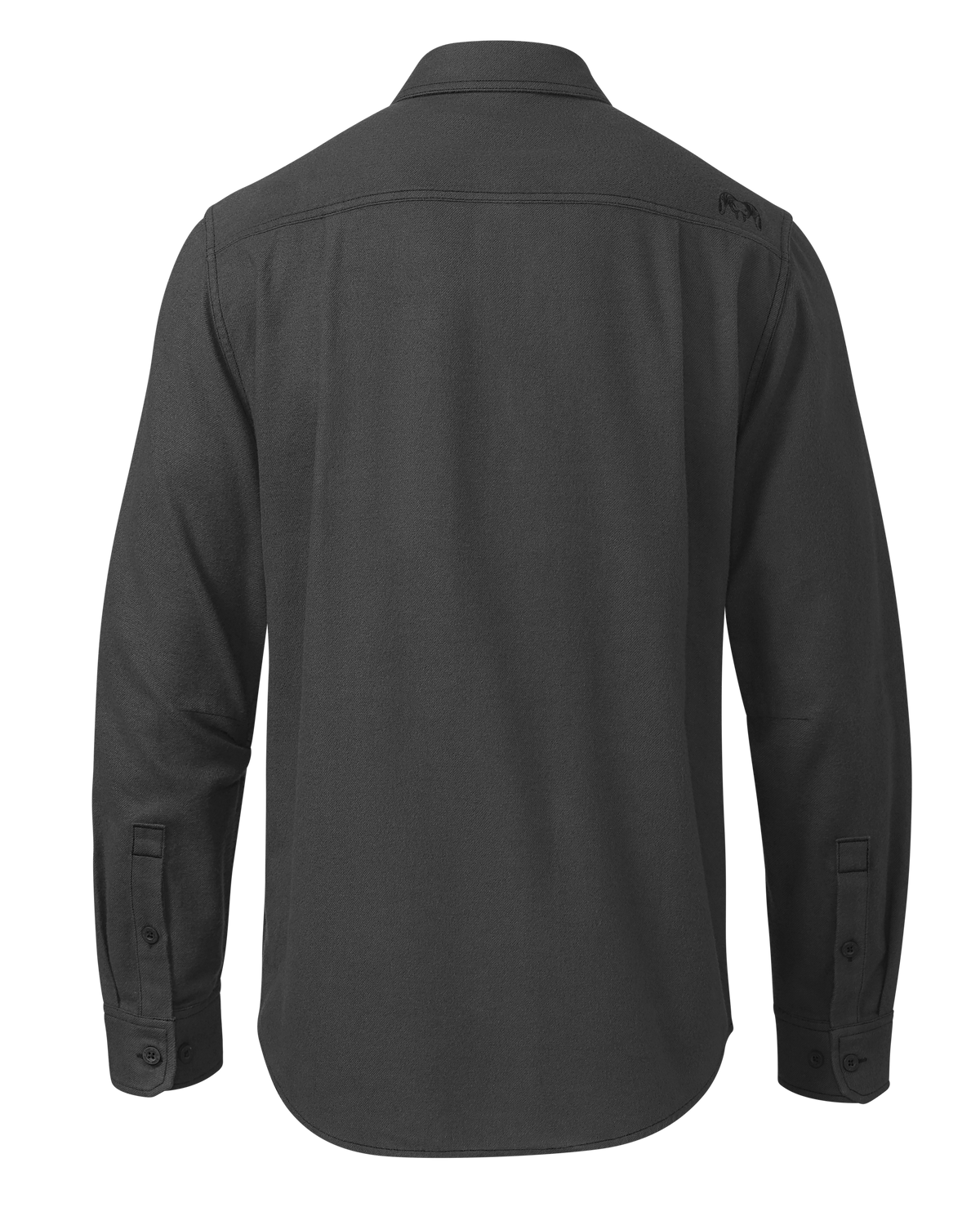 Back of Field Flannel in Asphalt Grey