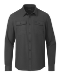 Front of Field Flannel in Asphalt Grey