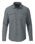 Front of Field Flannel Shirt in Baltic Grey
