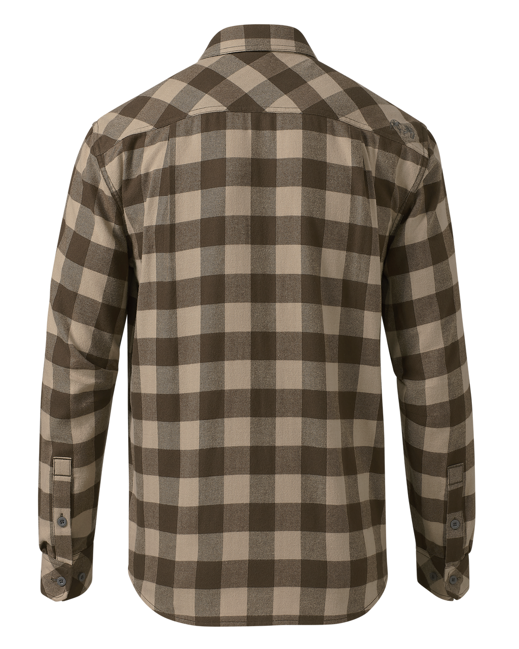 Back of Field Flannel Shirt in Brown Buffalo