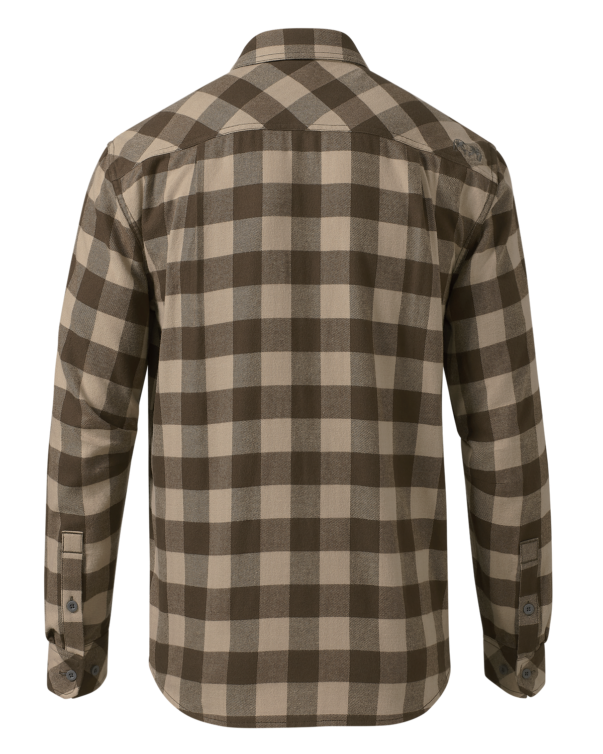 Back of Field Flannel Shirt in Brown Buffalo