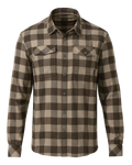 Front of Field Flannel Shirt in Brown Buffalo Check