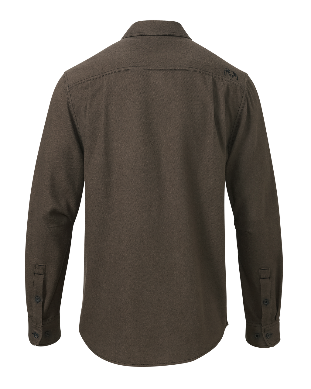 Back of Field Flannel Shirt in Rodeo Brown