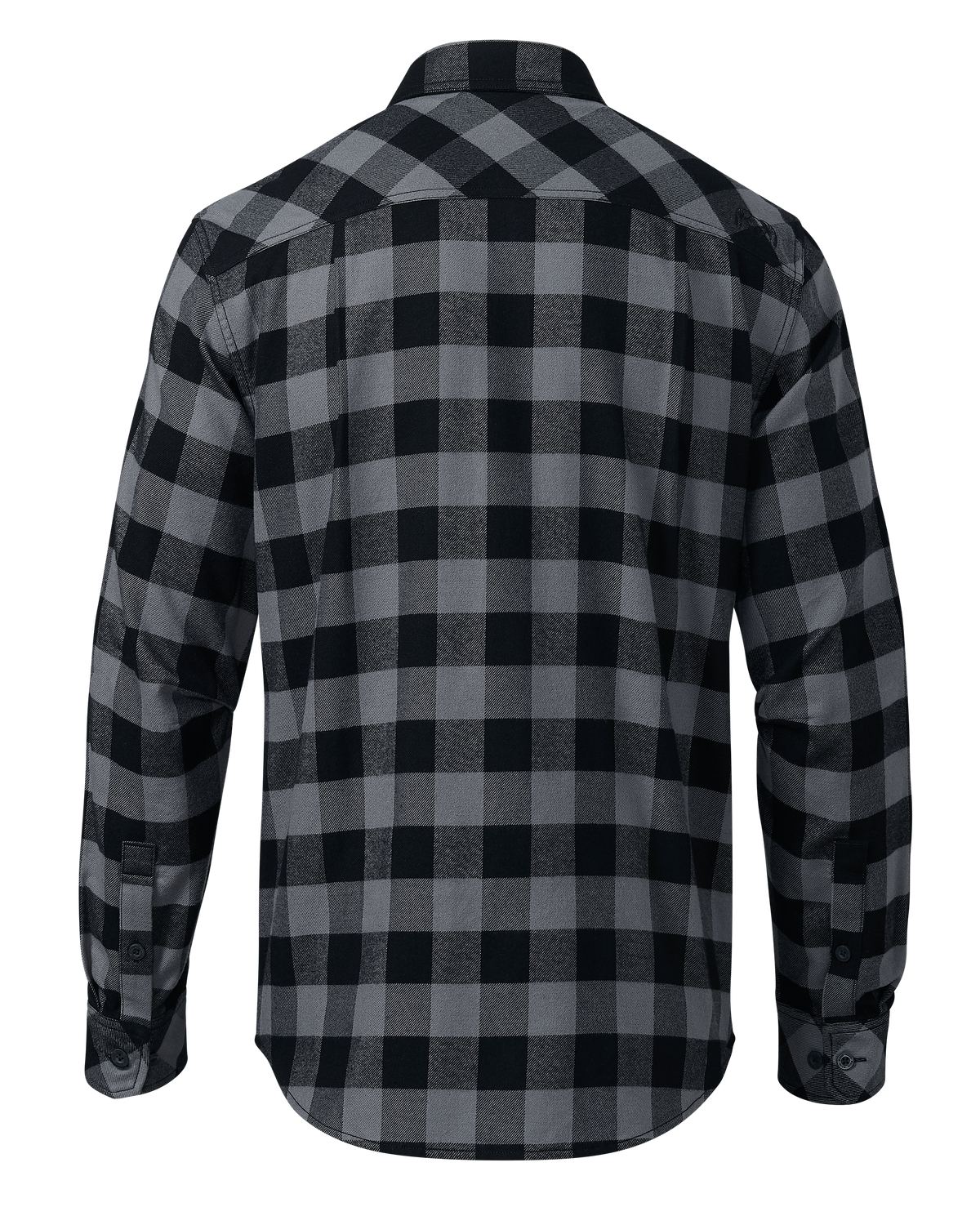 Back ofField Flannel Shirt in Gunmetal Gray Buffalo Check
