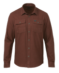 Front of Field Flannel Shirt in Redwood Brown