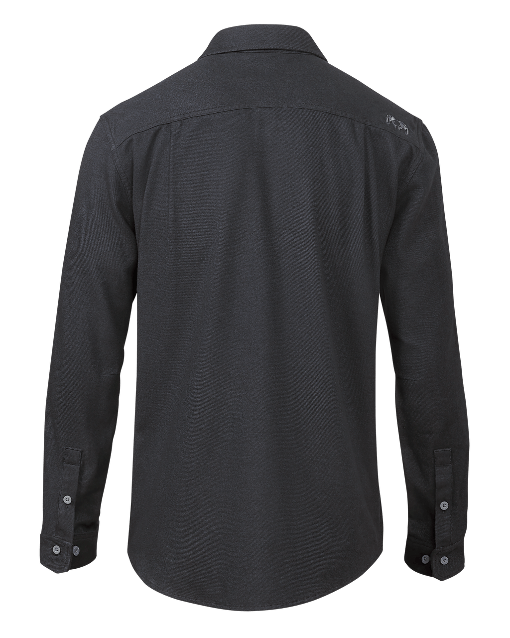 Back of Field Flannel Shirt in Steel Blue