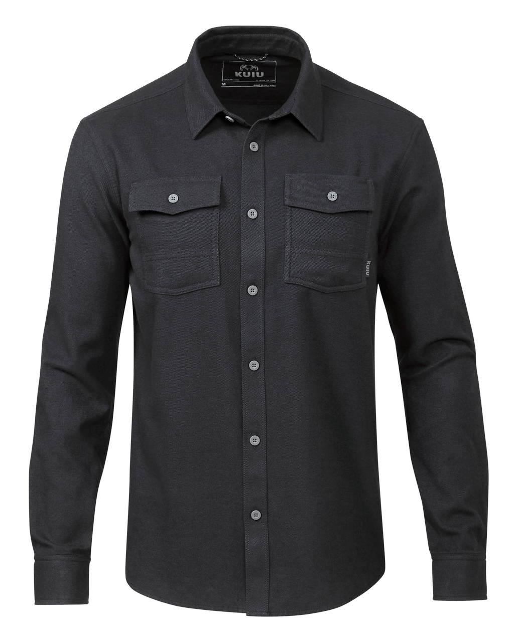 Front of Field Flannel Shirt in Steel Blue