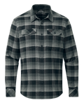 Front of Field Flannel Shirt in Grey Shadow Blockline