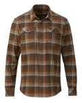 Front of Field Flannel Shirt in Saddle Blockline