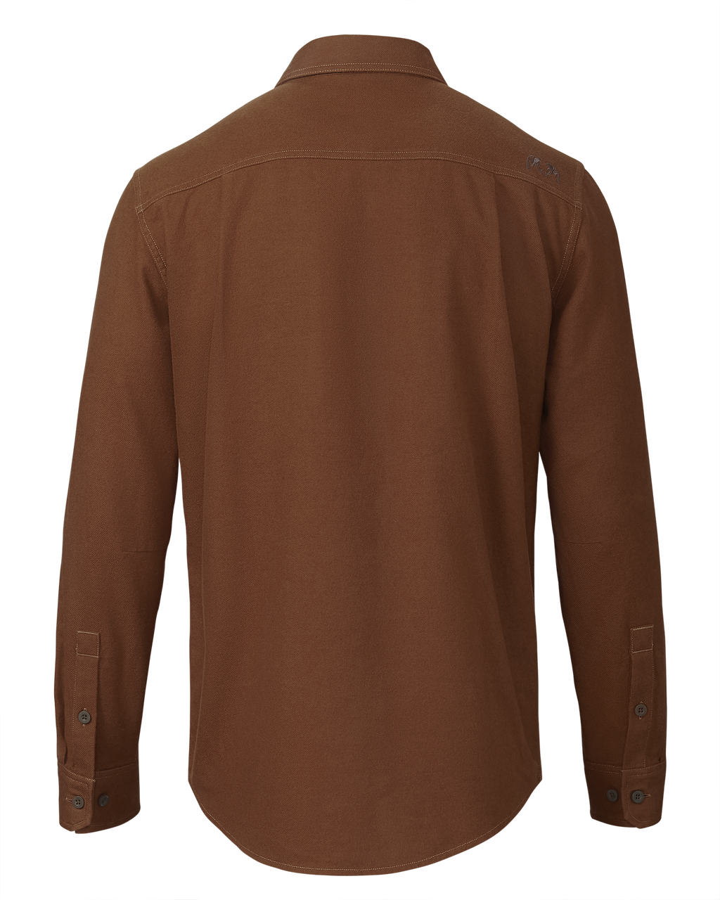 Back of Field Flannel Shirt in Saddle Brown