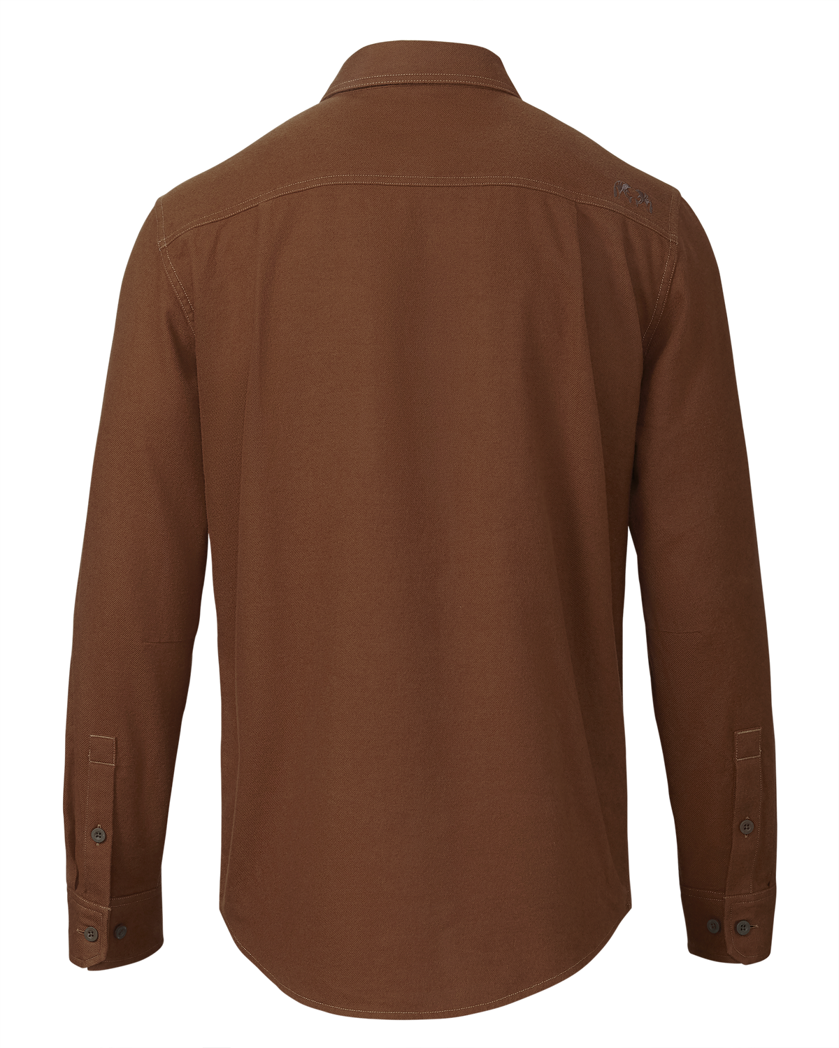 Back of Field Flannel Shirt in Saddle Brown