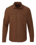 Front of Field Flannel Shirt in Saddle Brown