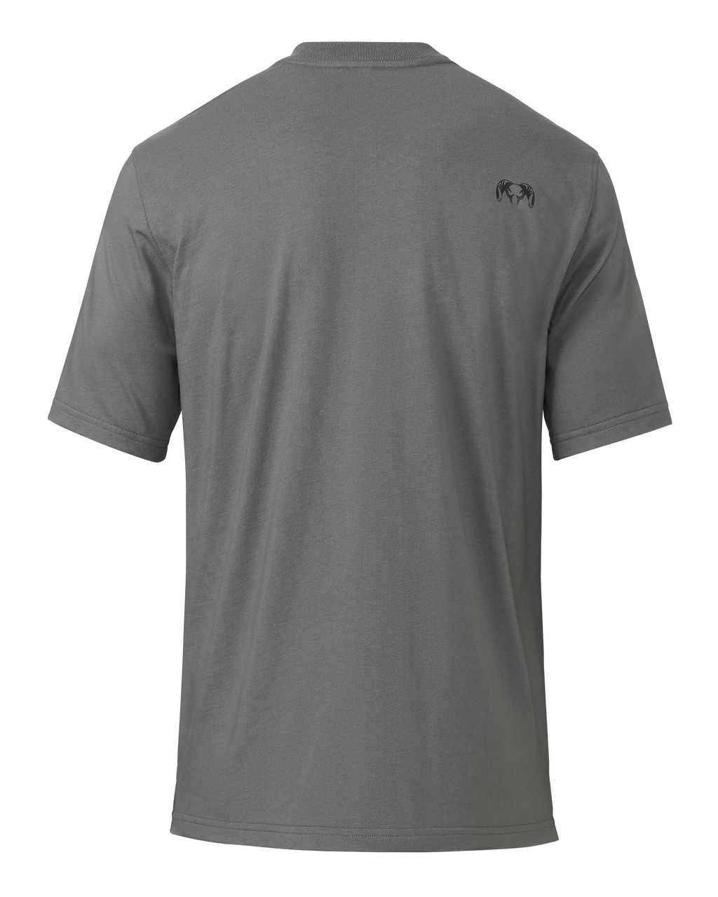 Back of Workgrade Short Sleeve Pocket Crew in Castle Rock Grey