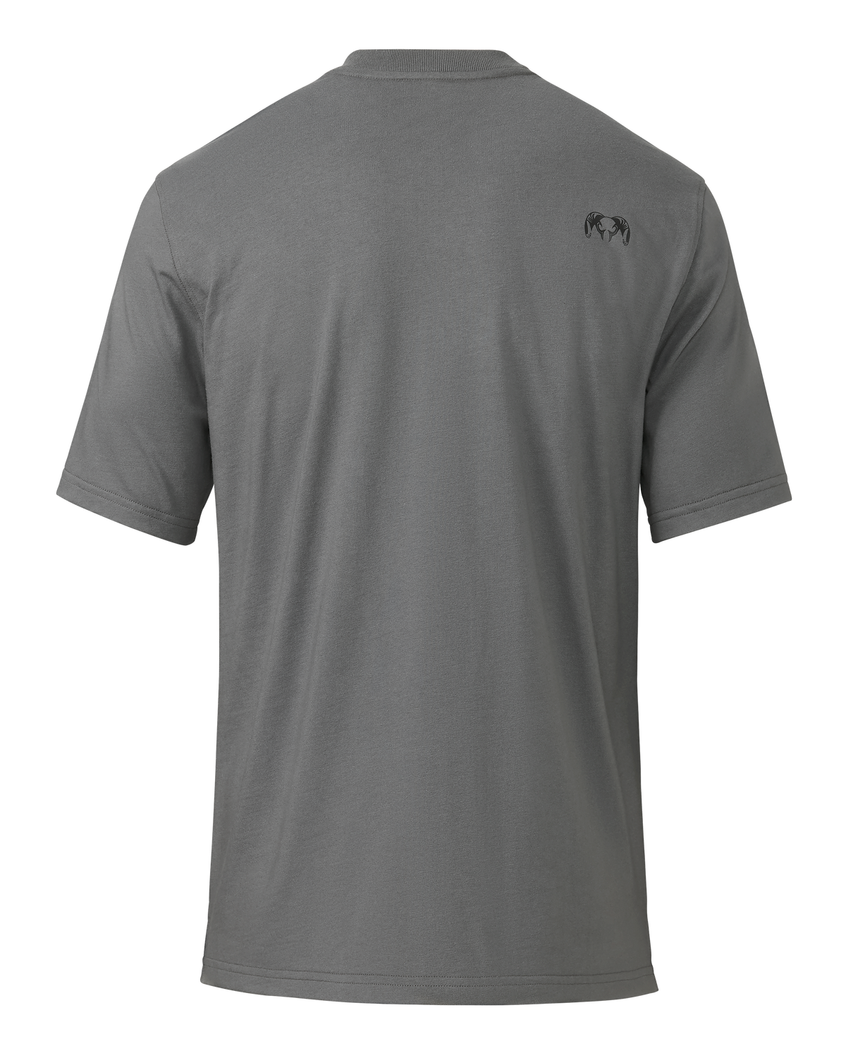 Back of Workgrade Short Sleeve Pocket Crew in Castle Rock Grey