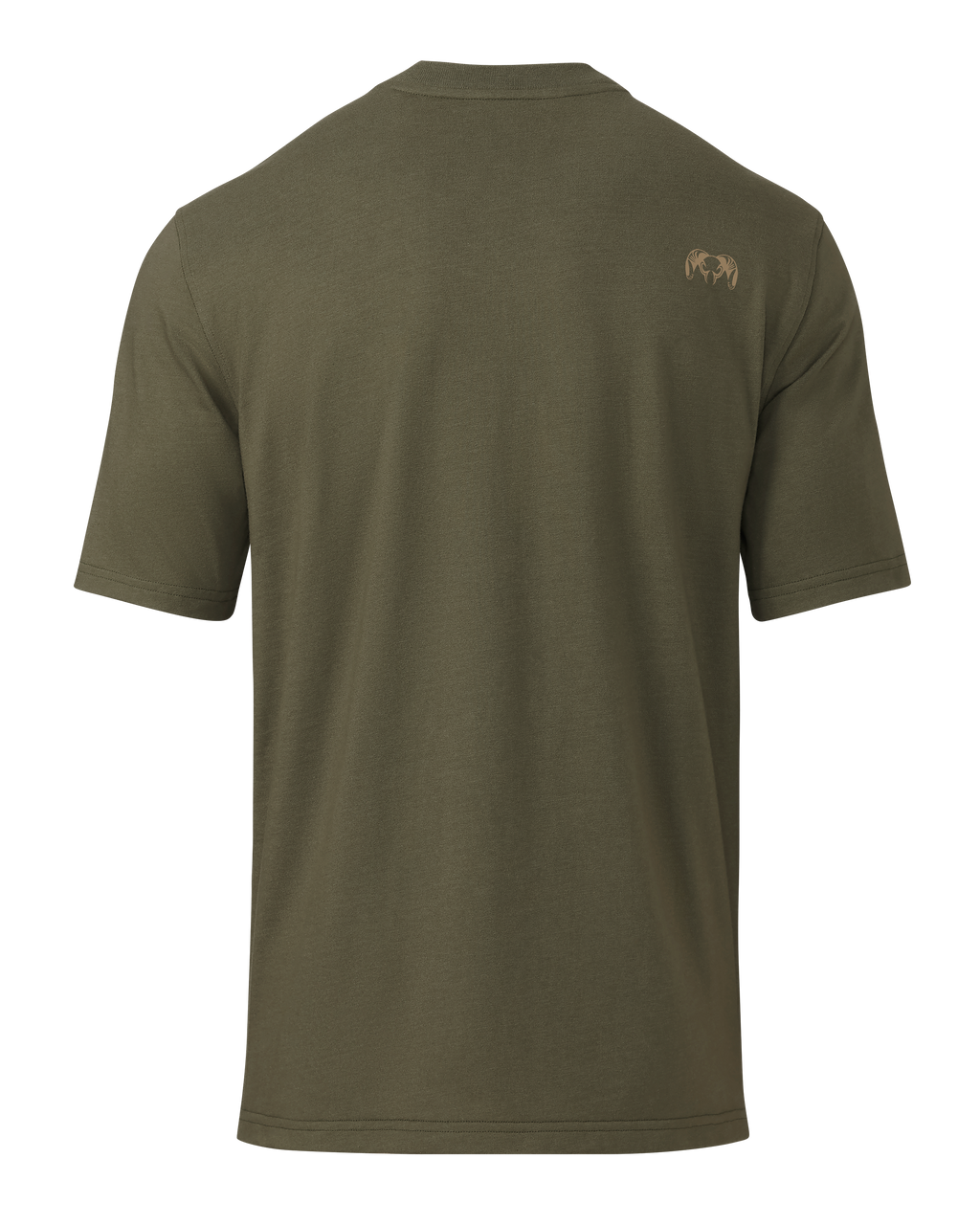 Back of Workgrade Short Sleeve Pocket Crew in Evergreen