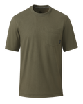Front of Workgrade Short Sleeve Pocket Crew in Evergreen