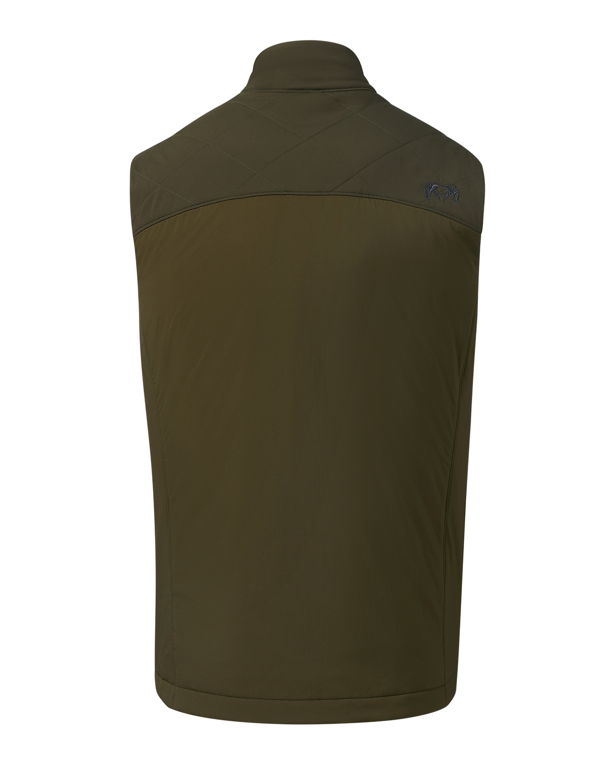 Back of Transit Packable Vest in Dark Army/Army Green