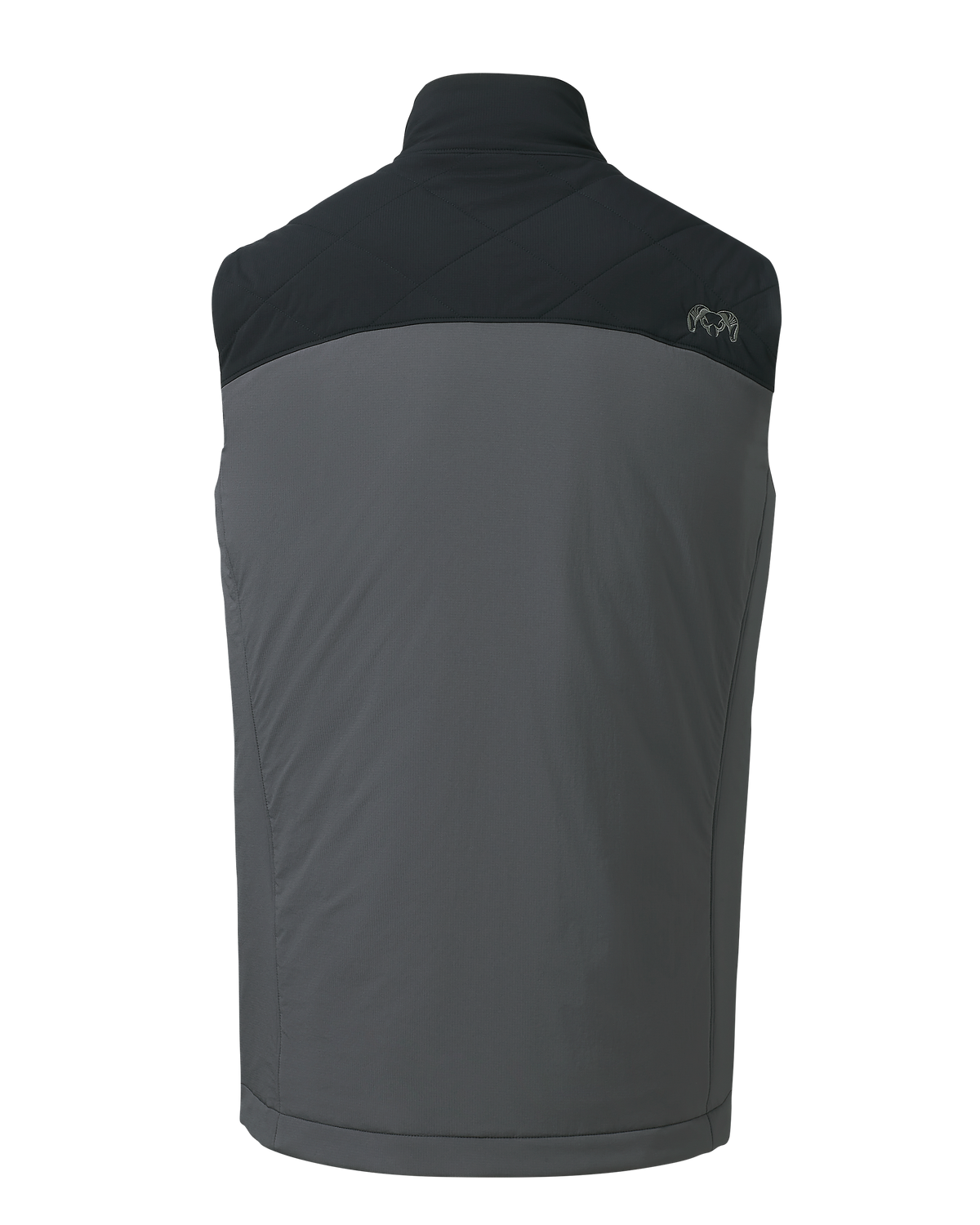 Back of Transit Packable Vest in Black/Gunmetal