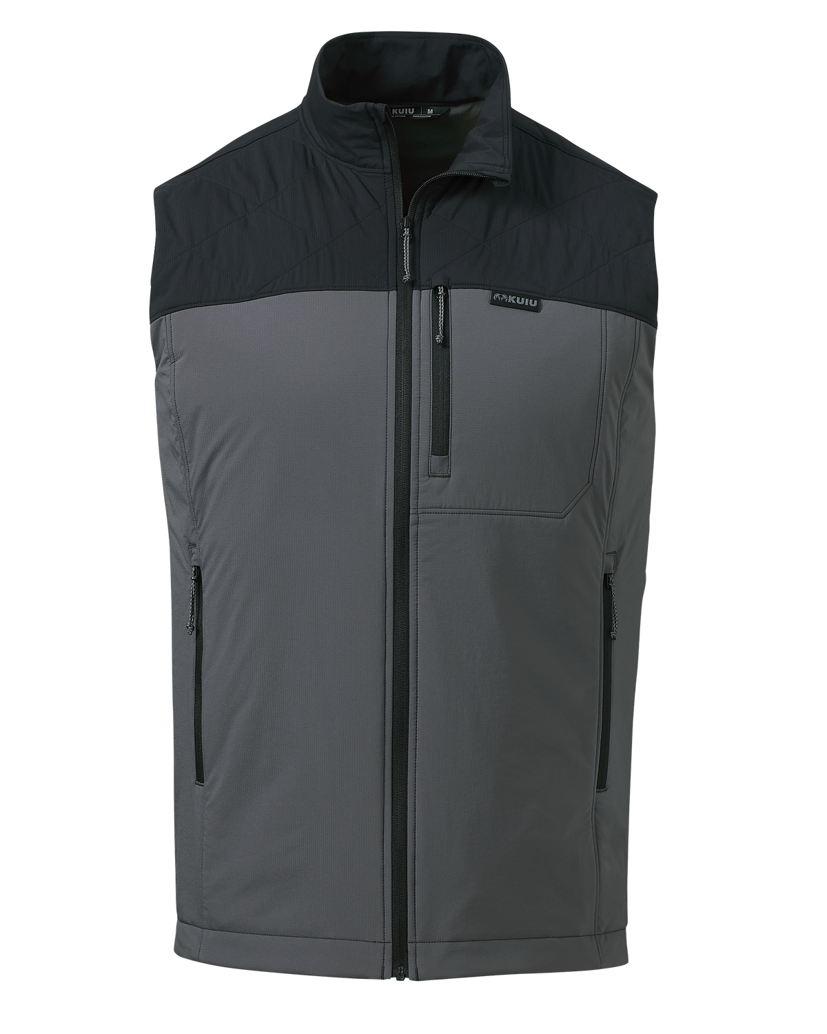 Front of Transit Packable Vest in Black/Gunmetal