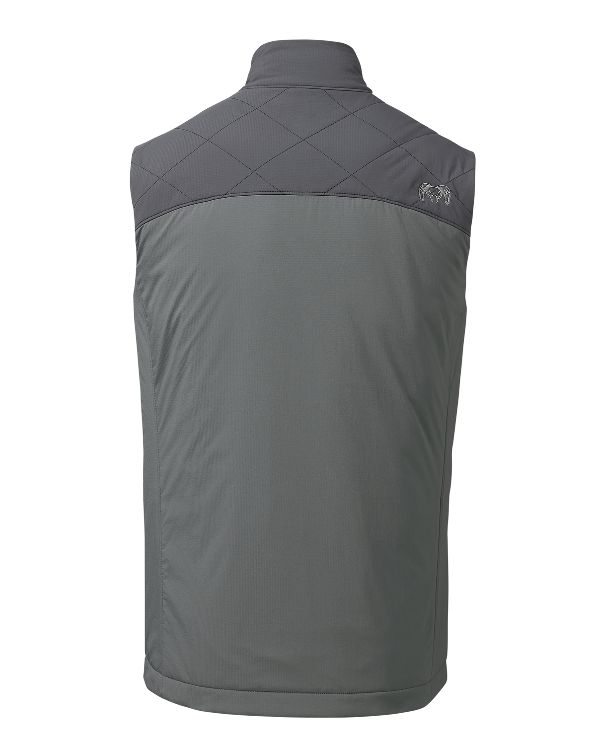 Back of Transit Packable Vest in Gunmetal/Stone
