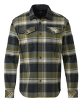 Front of Flannel Heavyweight Shirt Green Verde Check Plaid