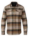 Front of Flannel Heavyweight Shirt Brown Valo Check Plaid