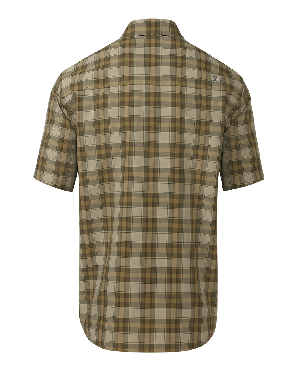 Back of Borrego Short Sleeve in Valo Crosscheck Plaid