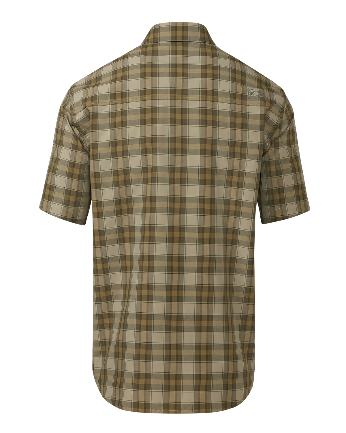 Back of Borrego Short Sleeve in Valo Crosscheck Plaid