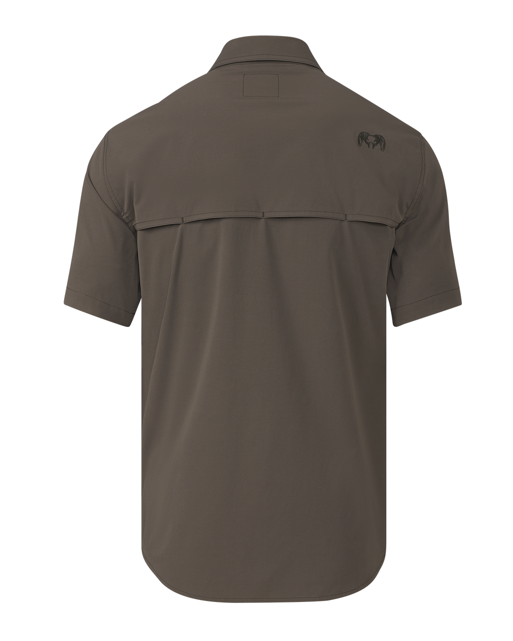 Back of Gauge SS Work Shirt in Rodeo Brown