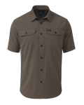 Front of Gauge SS Work Shirt in Rodeo Brown