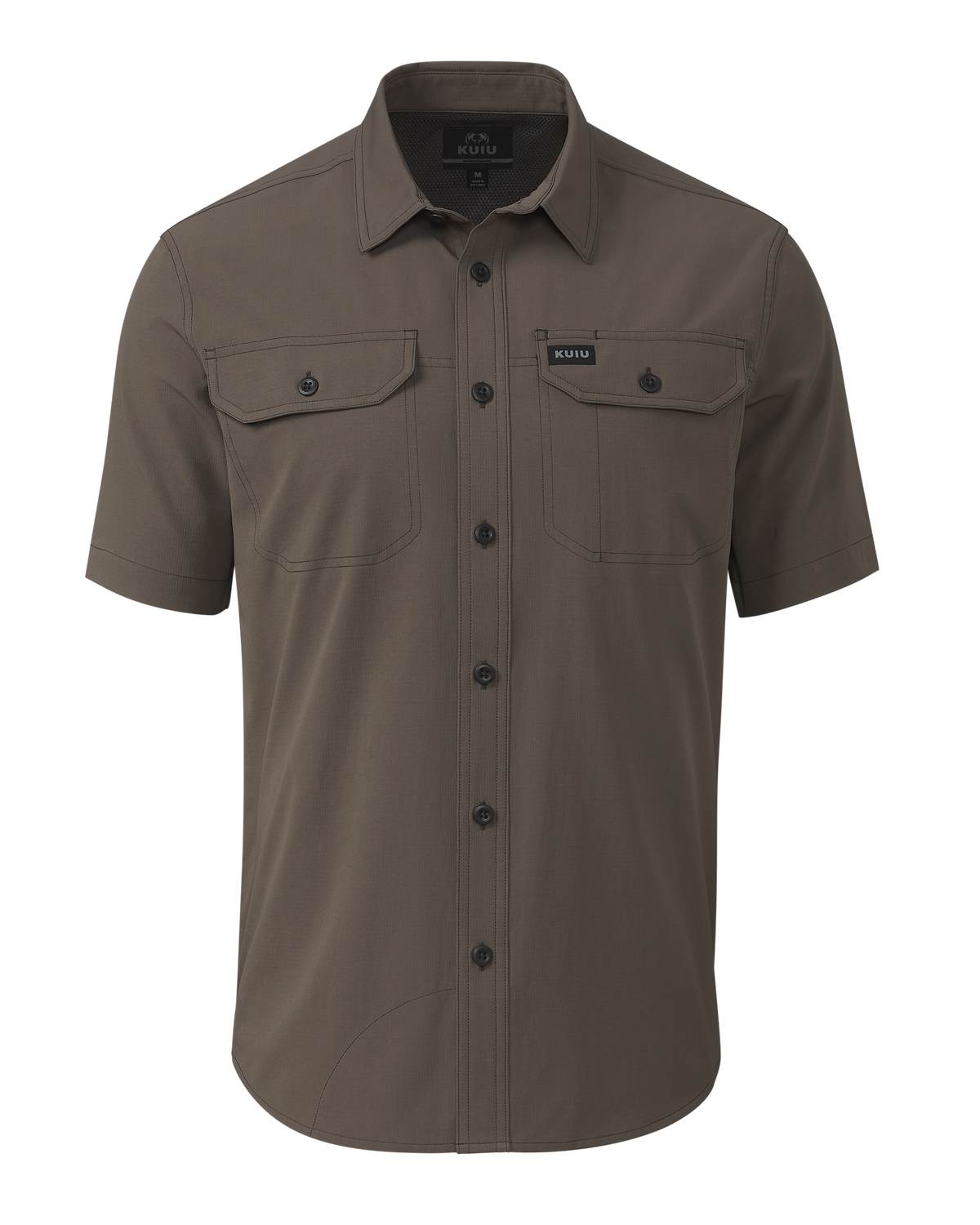 Front of Gauge SS Work Shirt in Rodeo Brown