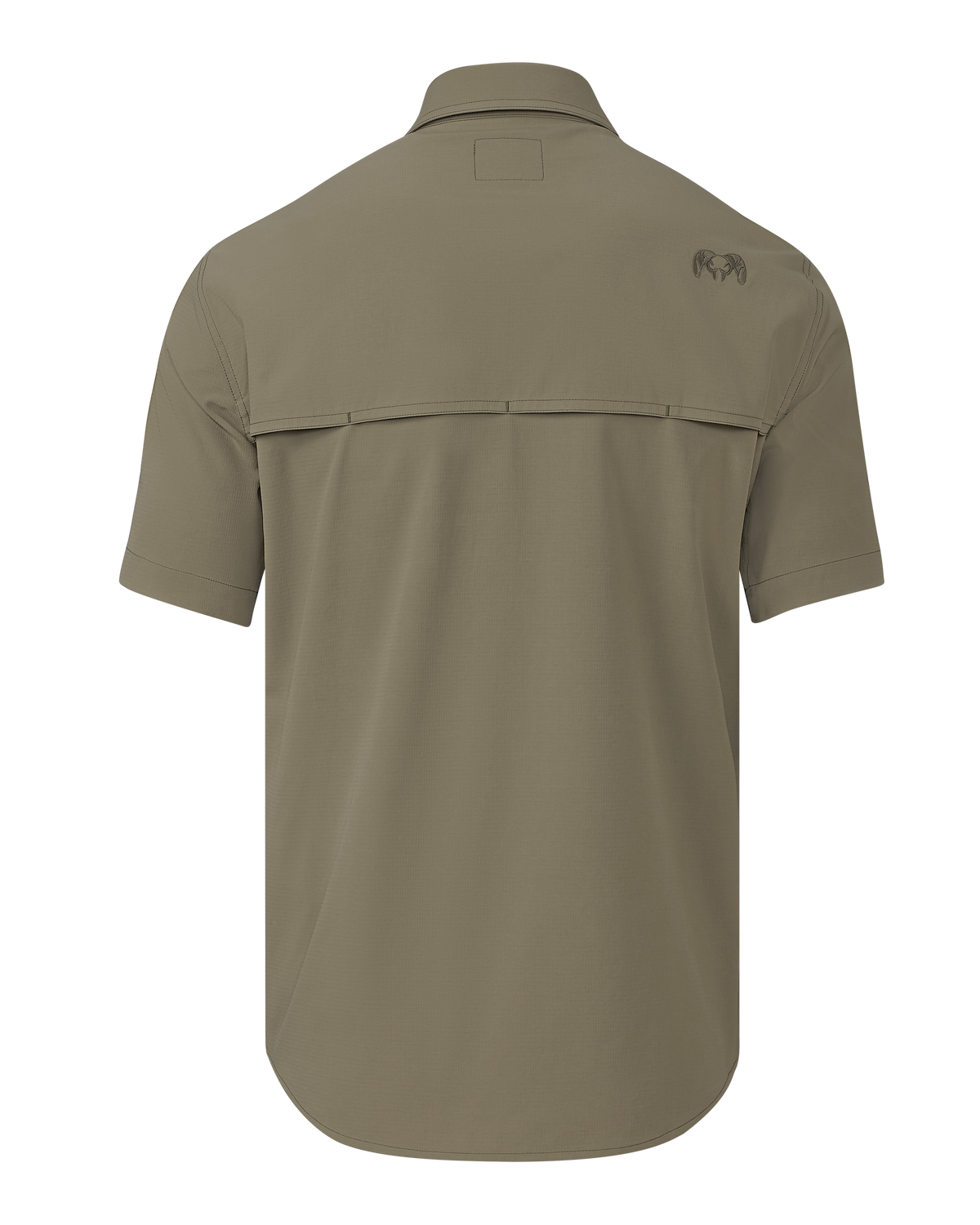 Back of Gauge SS Work Shirt in Khaki